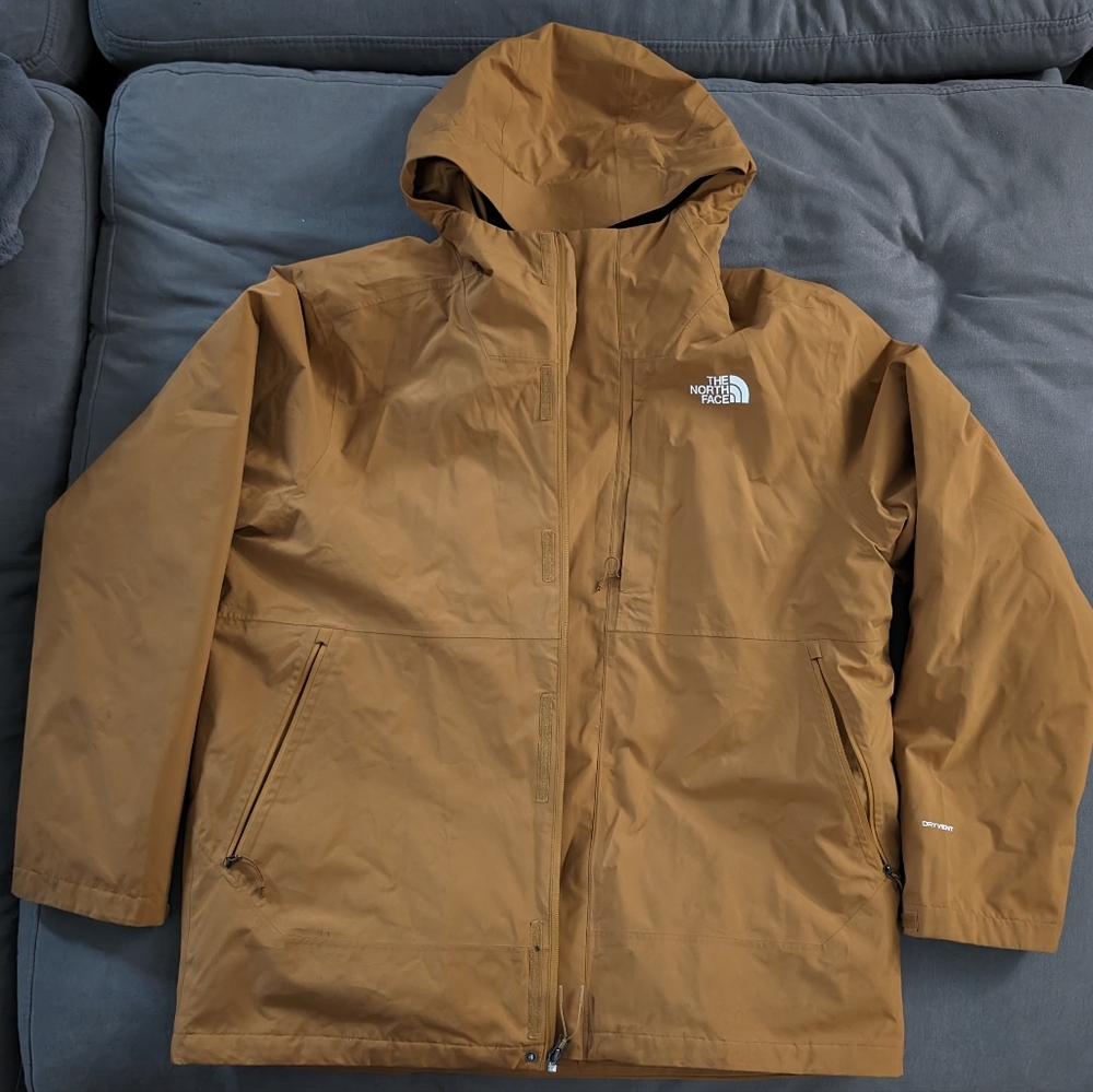 XL North Face Men's Triclimate Winter Jacket Timber Tan Yellow Almost New